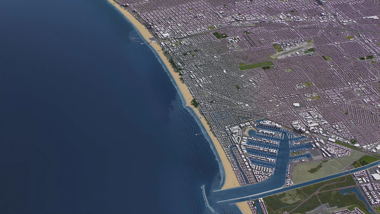 Santa Monica - 3D City Model 3D Model .c4d .max .obj .3ds .fbx .stl .blend