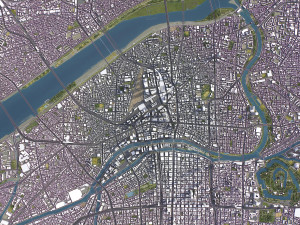 Osaka - 3D City Model 3D मॉडल