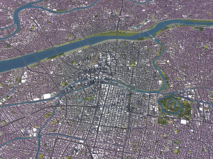 Osaka - 3D City Model 3D मॉडल