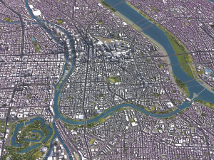 Osaka - 3D City Model 3D मॉडल