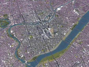 Osaka - 3D City Model 3D Model