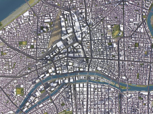 Osaka - 3D City Model 3D मॉडल