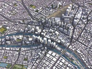 Osaka - 3D City Model 3D मॉडल