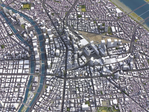 Osaka - 3D City Model 3D मॉडल