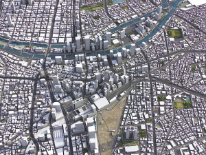 Osaka - 3D City Model 3D मॉडल