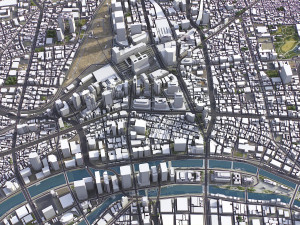 Osaka - 3D City Model 3D मॉडल