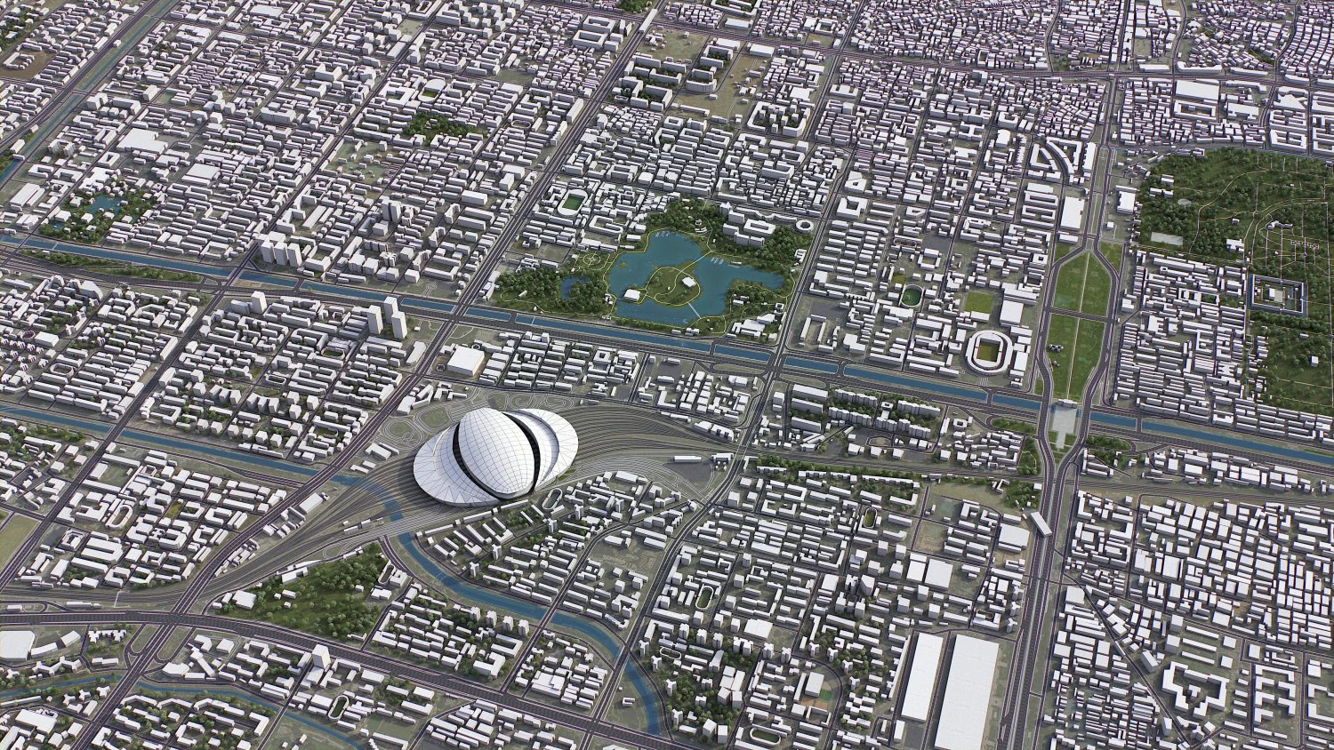 Beijing - 3D City Model 3D Model .c4d .max .obj .3ds .fbx .stl .blend