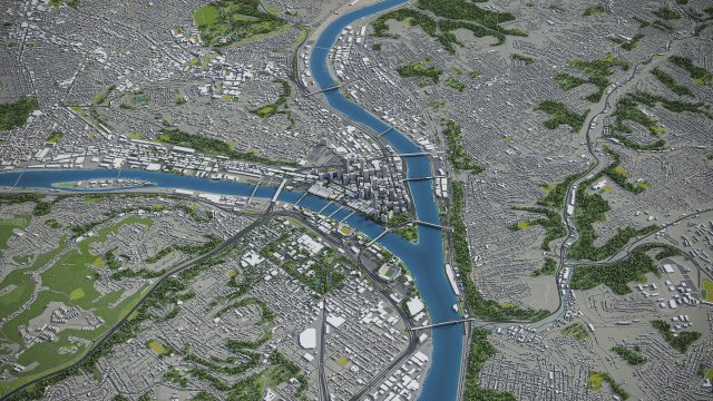Pittsburgh - 3D City Model 3Dモデル .c4d .max .obj .3ds .fbx .stl .blend