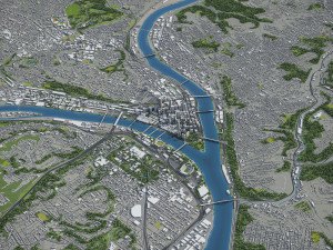 Pittsburgh - 3D City Model 3D मॉडल