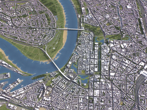 Dusseldorf - 3D City Model 3D-Modell