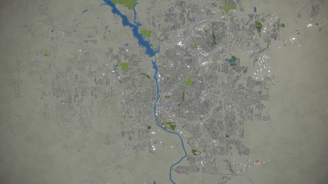 Columbus - 3D City Model Modelo 3D .c4d .max .obj .3ds .fbx .stl .blend 