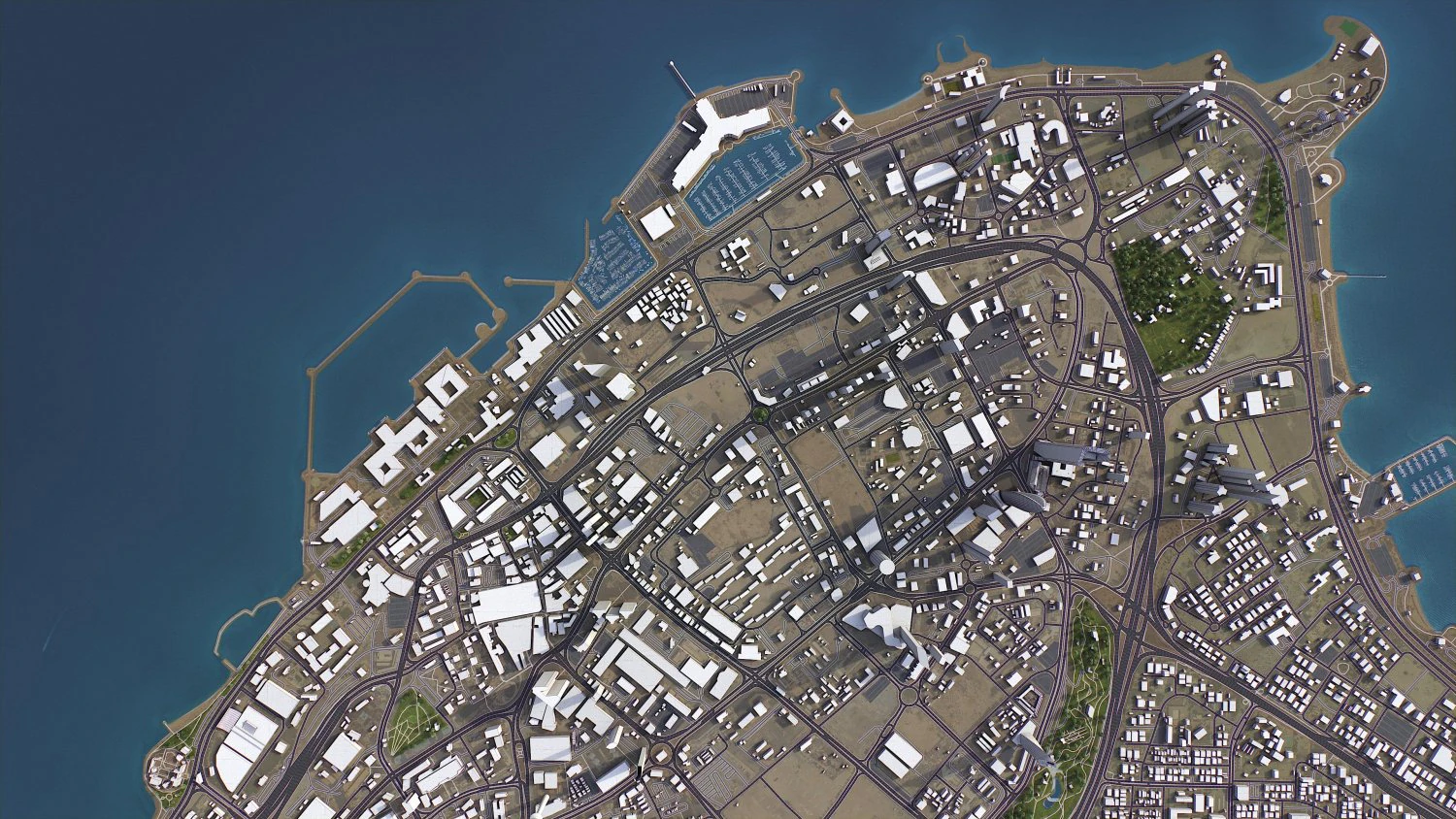 Kuwait - 3D City Model 3D Model .c4d .max .obj .3ds .fbx .stl .blend 