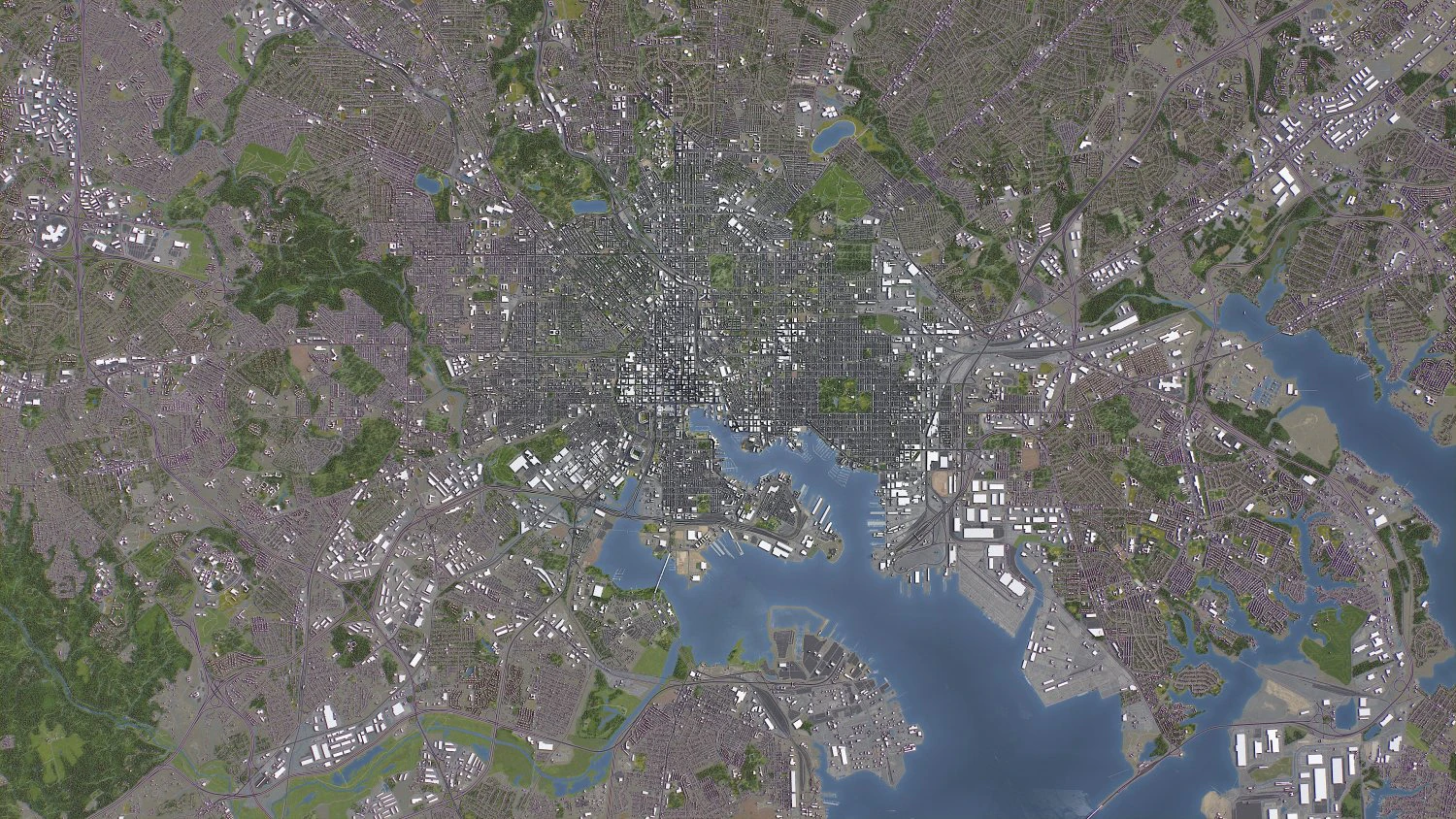 Baltimore - 3D City Model 3D Model .c4d .max .obj .3ds .fbx .stl .blend