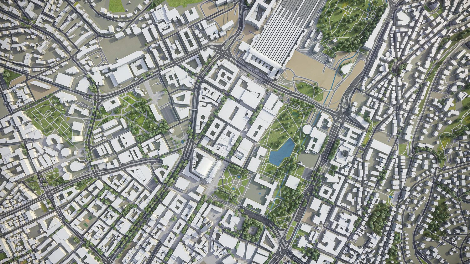 Stuttgart - 3D City Model 3D Model .c4d .max .obj .3ds .fbx .stl .blend 