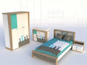 blue bunny baby room 3D Модель
