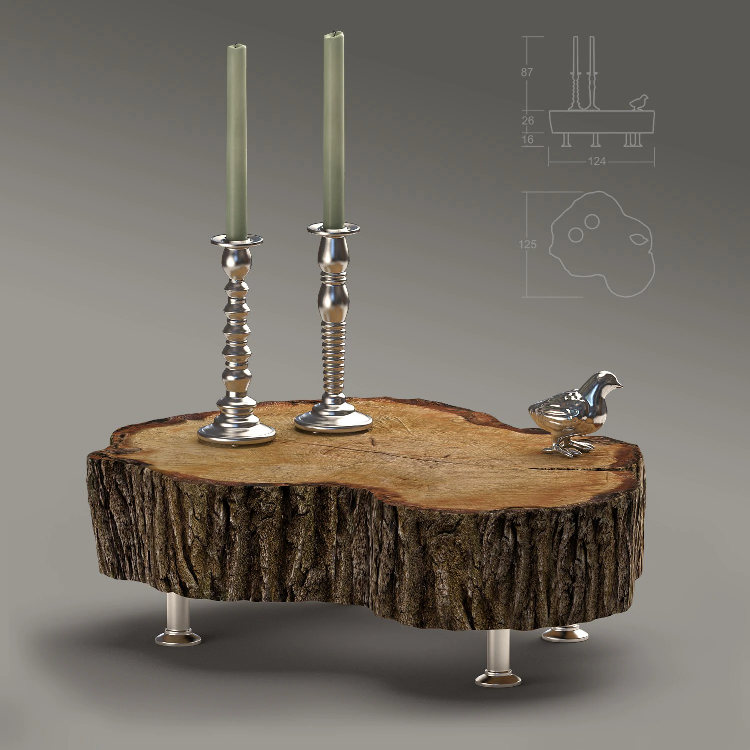 wood decoration 3D Model .c4d .max .obj .3ds .fbx .stl .blend 