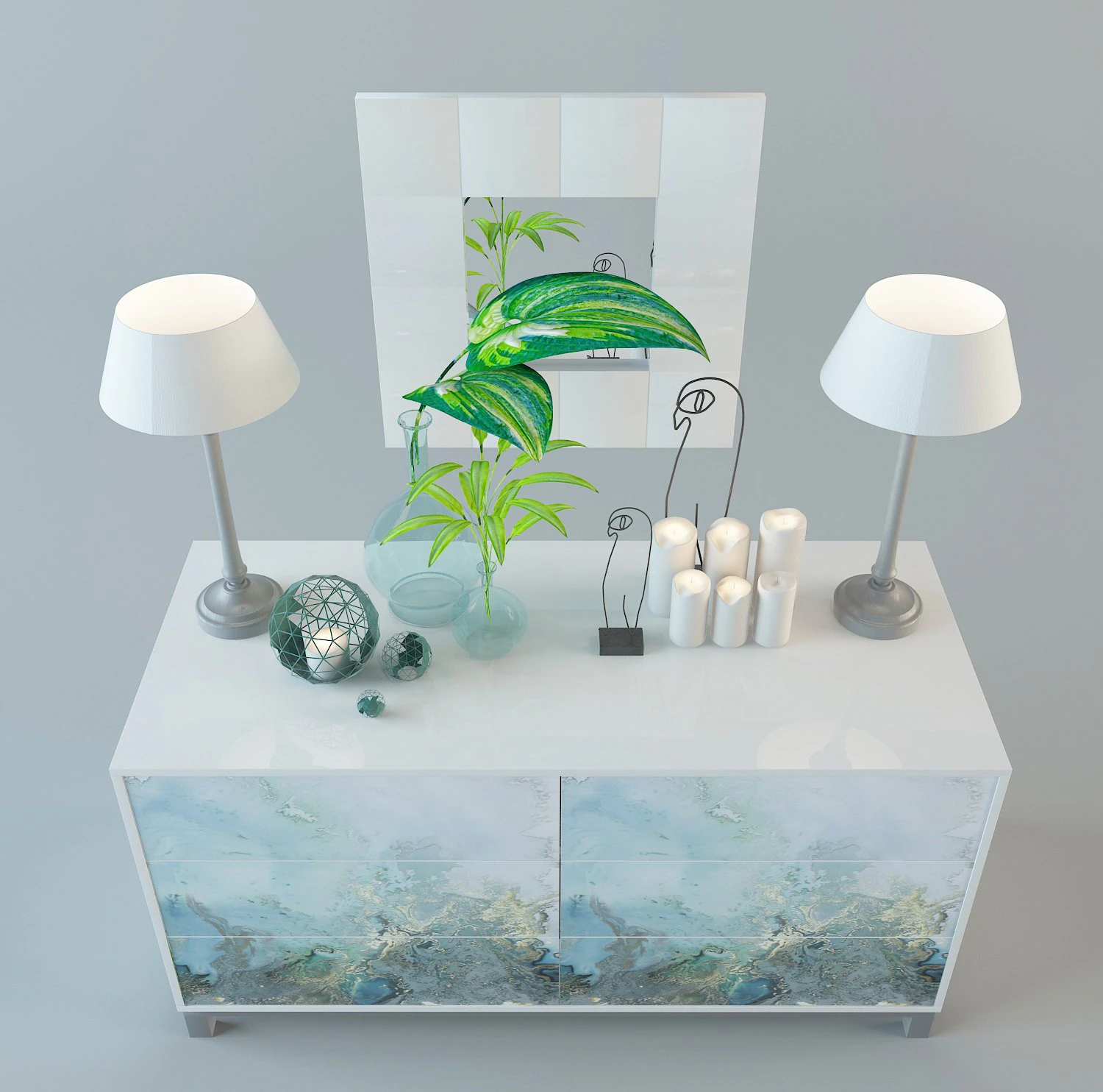 decorative set 3D Model .c4d .max .obj .3ds .fbx .stl .blend 