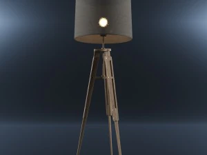 lampu lantai - kayu Model 3D