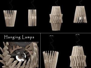 hanging lamps wooden 3D Model