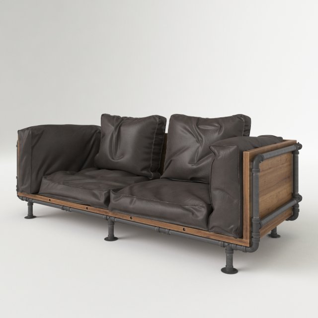 vintage sofa 3D Модель .c4d .max .obj .3ds .fbx .stl .blend