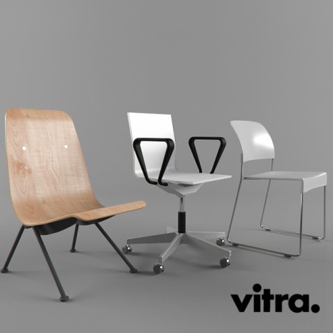 vitra chairs 3D Модель .c4d .max .obj .3ds .fbx .stl .blend 