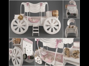 wild west children bed 3D Model