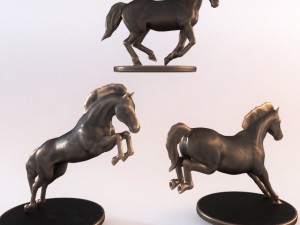 3 horse statuette 3D Model