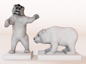 2 bears figure 3D Model
