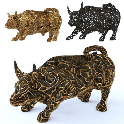 bull figure Modello 3D .c4d .max .obj .3ds .fbx .stl .blend 