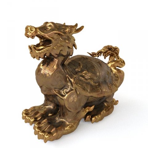 gold chine turtle 3D Модель .c4d .max .obj .3ds .fbx .stl .blend 