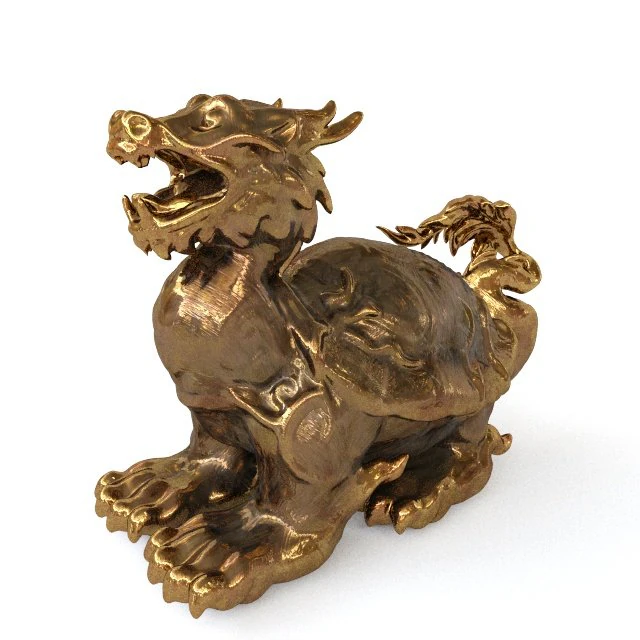 gold chine turtle 3D Model .c4d .max .obj .3ds .fbx .stl .blend 