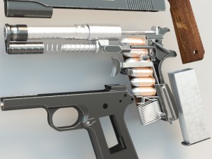 pistol colt1911 3D 모델