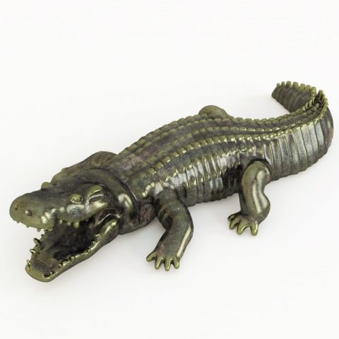 crocodile statuette 3D Model .c4d .max .obj .3ds .fbx .stl .blend 