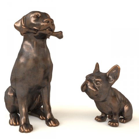dogs statuette Modelo 3D .c4d .max .obj .3ds .fbx .stl .blend 