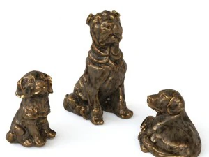 estatueta de 3 cachorros Modelo 3D