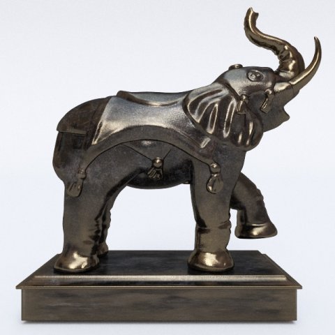 elephant statuette Model 3D .c4d .max .obj .3ds .fbx .stl .blend