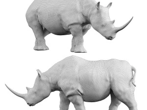 deco figurine rhino colore 26cm 3D Model