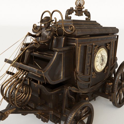 coach clock Model 3D .c4d .max .obj .3ds .fbx .stl .blend 