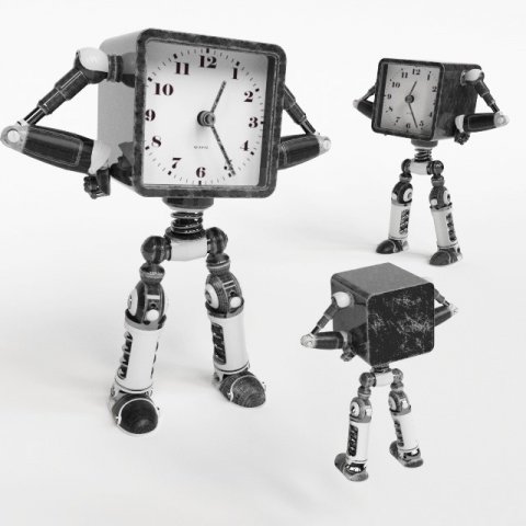 robot clock 3D 模型 .c4d .max .obj .3ds .fbx .stl .blend 