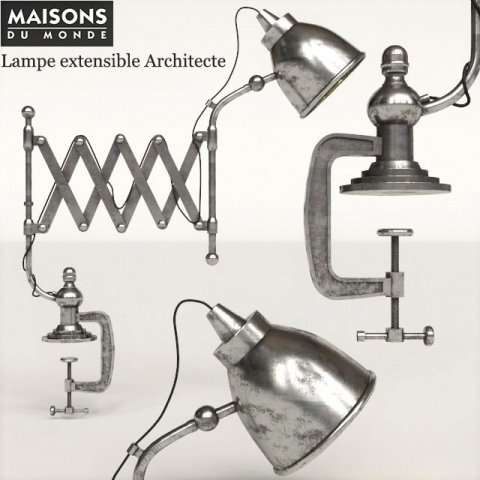 lampe extensible architecte 3D Model .c4d .max .obj .3ds .fbx .stl .blend 