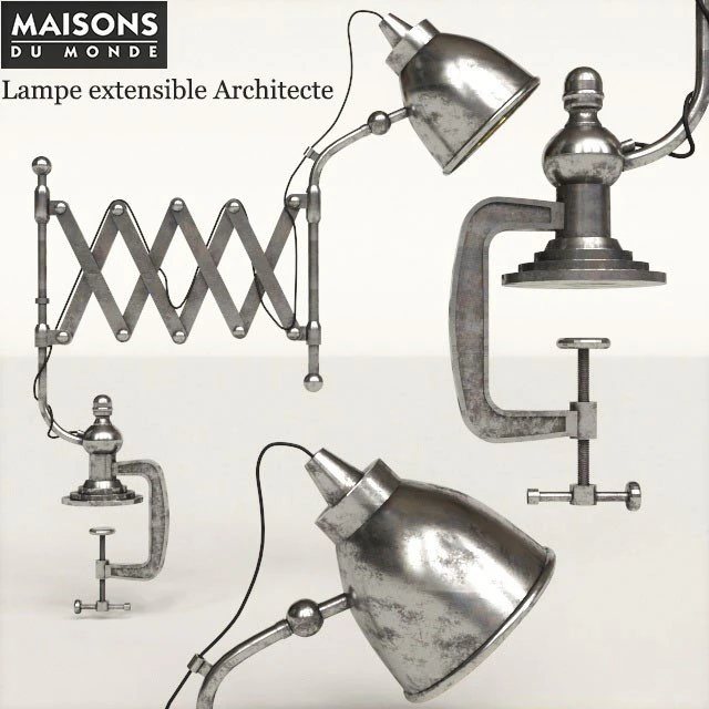 lampe extensible architecte 3D Model .c4d .max .obj .3ds .fbx .stl .blend 