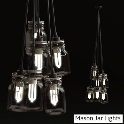 mason jar light fixture Modèle 3D .c4d .max .obj .3ds .fbx .stl .blend 