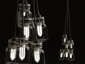 mason jar light fixture 3D-Modell