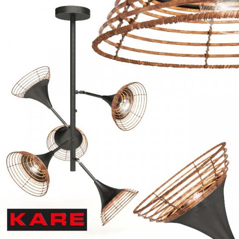 pendant lamp rattan 5-lite 3D-Modell .c4d .max .obj .3ds .fbx .stl .blend 