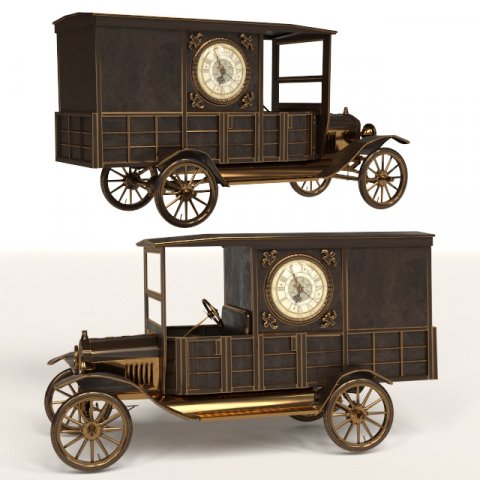 retro car clock 3D Model .c4d .max .obj .3ds .fbx .stl .blend 