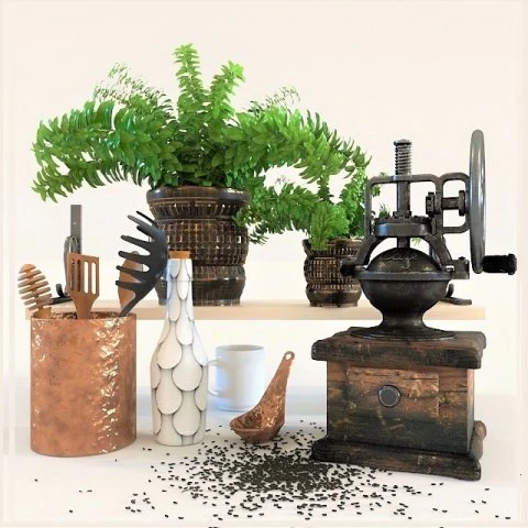 кухонный гарнитур 01 3D Модель .c4d .max .obj .3ds .fbx .stl .blend 