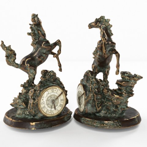 horse clock 3D Model .c4d .max .obj .3ds .fbx .stl .blend 