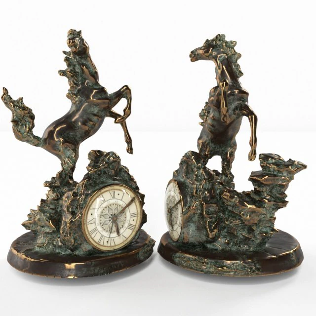 horse clock 3D Model .c4d .max .obj .3ds .fbx .stl .blend