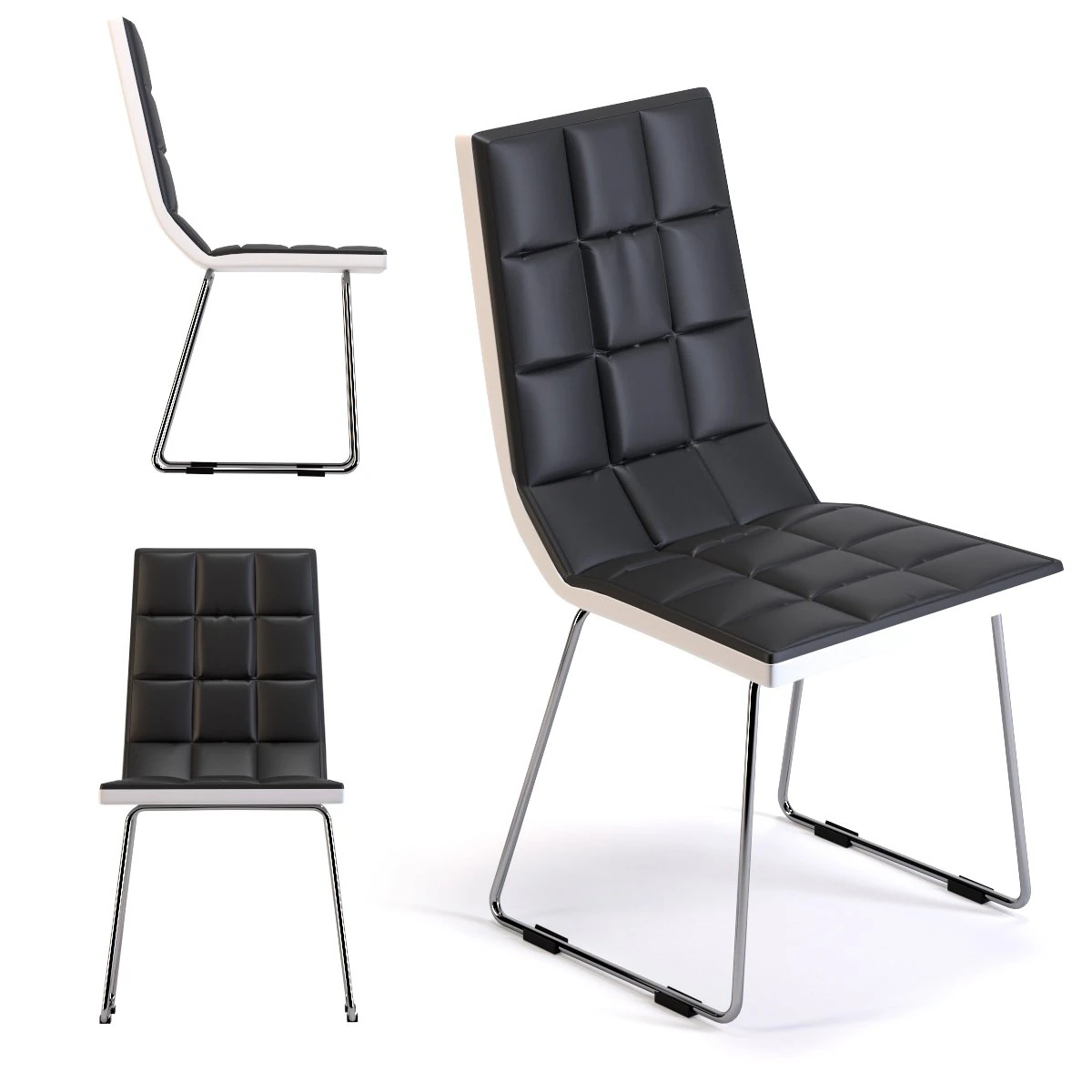 chair high fidelity black 3D Model .c4d .max .obj .3ds .fbx .stl .blend 