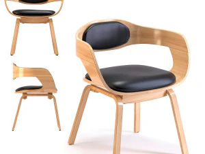 chair with armrest costa beech 3D Model